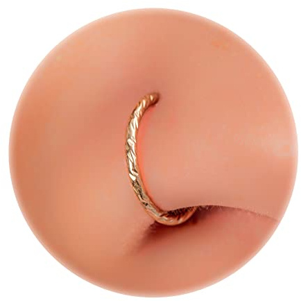 Gold Nose Ring - Small Tiny 20 Gauge 7mm Nose Hoop Piercing - 14k Gold Filled Thin Nose Rings For Women - Handmade Nose Jewelry Hoop - Gift Ready