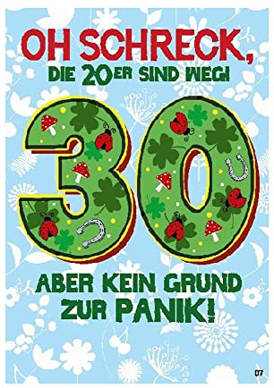Depesche 0011673-007 - Glückwunsch-Karte zum 30. Geburtstag, ausgefallene Geburtstagskarte mit Musik, Spruch und beweglichen Elementen, inkl. Umschlag, 14,8 x 21 cm