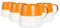 Nicola Spring Ceramic Coffee Mugs Set - 370ml - Pack of 4 Burnt Orange Dipped Flecked Stoneware Coffee Cups Dishwasher & Microwave Safe Large Tea Mugs for Hot Drinks, Hot Chocolate, Tea