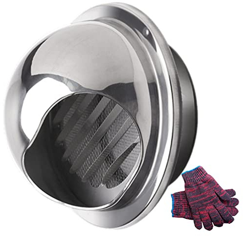 whalebee Ventilation Outlet with Screen Mesh, Round Bull Nosed Grille Ventilation Cover Exhaust Hood Vent, for Flats, Fast Ventilation, 304 Stainless Steel Wall Air Vent
