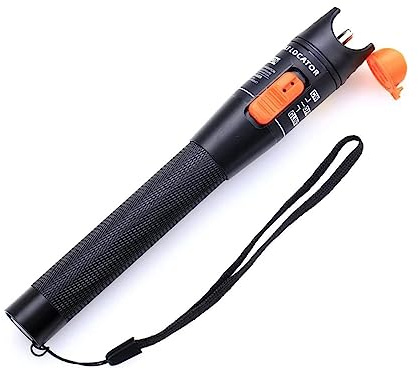 FIBAsource 10KM Fiber Optic Visual Fault Locator VFL Tester – 10mW Red Laser, 650nm, Cable Break Detector for FC/SC/ST/LC, Battery Powered, Includes Pouch & Spare Ceramic Core
