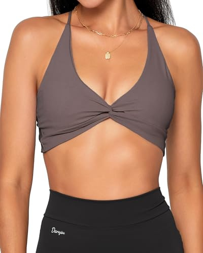 Danysu Sport BH Damen Rückenfreier Sport Bar Offener Rücken Workout Top | Push Up BH, Cross Back Top, Top mit Integriertem BH, BH Damen Ohne Bügel, Gymnastik-Kleidung Quadratischer Ausschnitt