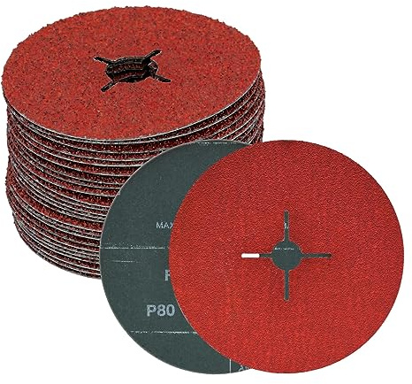 Molatool Lot de 10 disques abrasifs fibre céramique 180 mm P80