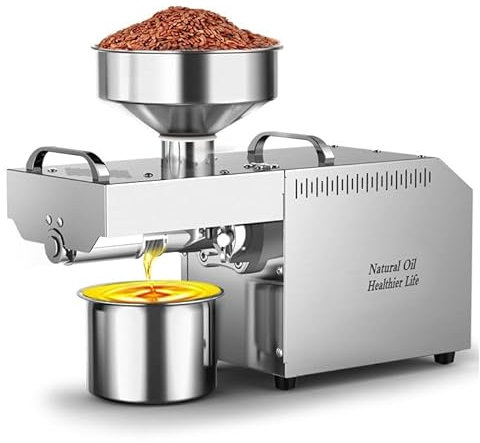 BebeXi Mini frantoio Olive cineseLa Piccola Attrezzatura per Olio commestibile per Il Controllo Intelligente della Temperatura a Spirale della pressa per Olio è Adatta per Semi di Girasole, ECC.
