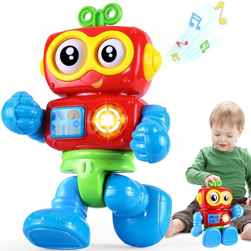 Wanonoo Toddler Robot Toys for 1 Year Old Boy, Activity Robot Baby Toy 12 Months Boys Musical Light Up Toys for Baby Boys Fine Motor Skill Interactive Montessori Birthday Gift Present for Boy Girl Kid