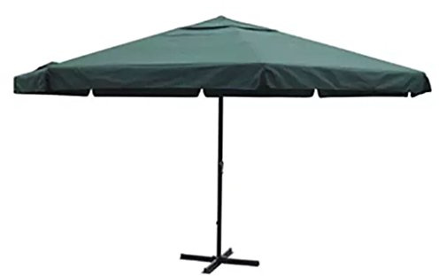 Gecheer Sonnenschirm, 500 cm Durchmesser, grün, aus Aluminiumgestell und wasserabweisendem Polyesterbezug mit Kurbelmechanismus und Ständer für Terrasse, Garten oder Balkon