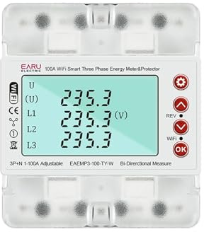 3 Phase AC380V 100A Tuya WiFi Smart Bi-Directional Energy Power kWh Meter Over Under Voltage Current Protector Relay Switch Current Limit Phase Squence Protector Voice Remote Control for Smart Home