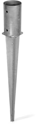 Staffa a Punta per Fissaggio Pali per Recinzioni 100x750 mm, Supporto per Pali tondi in Acciaio, Manicotto da Terra a Punta Fissaggio Staccionata in Legno Paletti da Giardino