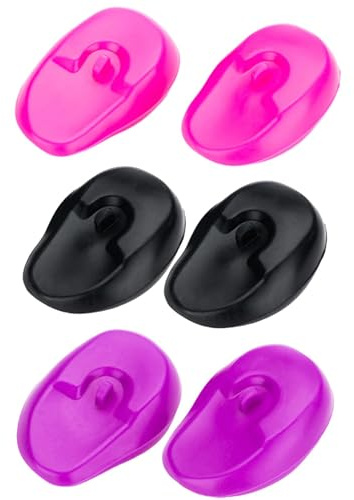 Silicone Protector Ear Covers, 3 Pairs Reusable Silicone Ear Covers Hairdressing Dye Coloring Ear Cover, Ear Covers for Shower, Waterproof Hair Dye Shield Protector for Home Salon Shop