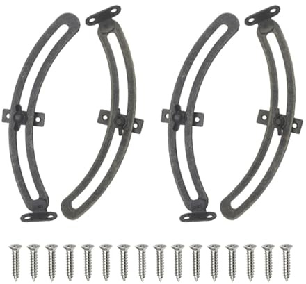 ONEBO 2 set di 4 cerniere resistenti per coperchi, supporto pieghevole, cerniere di sicurezza, adatte per scatole di legno, banchi da lavoro e altri oggetti (bronzo)