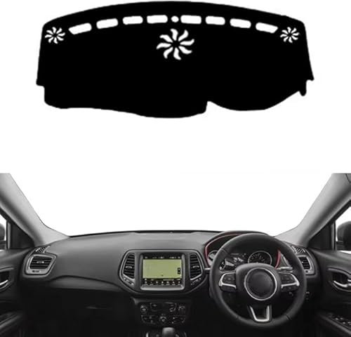 FWSHEN Antirutschmatten für Jeep Compass 2017-2020, Sonnenschutz Instrument Teppich Zubehör.