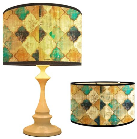 RANJIMA Paralume per lampada da tavolo, retrò, vintage, diametro 30 cm, lampada da parete, paralume decorativo, grande paralume a candela, paralume di ricambio, lampada da terra e da appendere