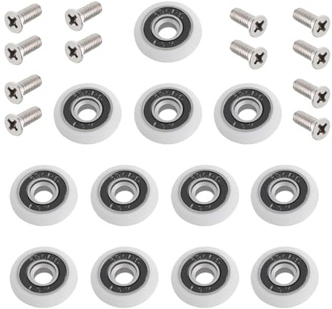 12 Pieza Rodamiento Mampara Ducha, Ruedas para Puerta de Ducha para Puerta Corredera De Cristal Baño