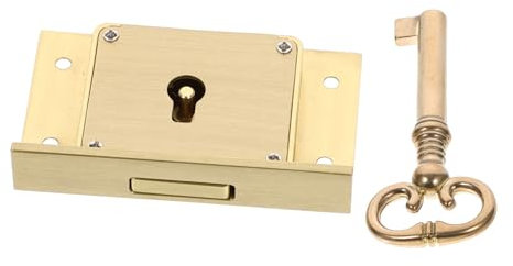 Tofficu Cerradura de Cajón de Latón Vintage con Cerradura de Seguridad Armarios y Muebles Adecuada Escritorios Protección Adicional y Objetos Pequeños