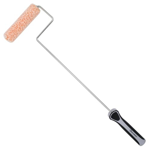 ROLLINGDOG 6 Microfiber Long Paint Roller, 58cm Handle | Behind radiators, For smooth to semi-smooth surfaces, Water and oil based paints, Washable, Rubber grip handle
