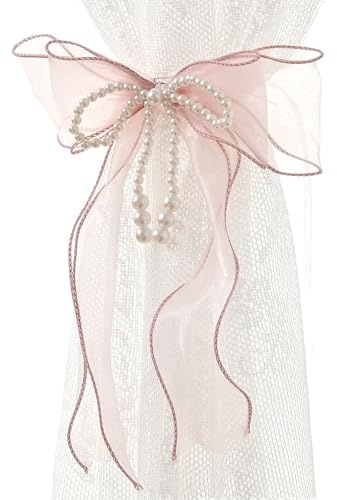 Cortina con nudo de mariposa con lazo para colgar cortinas para dormitorio, oficina, comedor, boda, decoración, elegante soporte de cortina