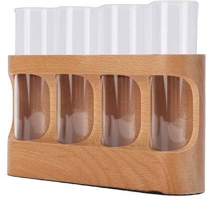 Dpofirs Station de Propagation des Plantes avec Lumières LED Réglables à 9 Niveaux, 4 Tubes à Essai en Verre pour Plantes Hydroponiques, Terrarium de Bureau pour Les Amateurs de de Décoration