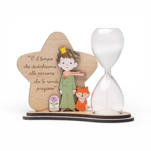 Doni Bomboniere Battesimo 1 pz Clessidra con Piccolo Principe E Comunione Stella Frase E' Il Tempo Che Dedichiamo alle Persone Le Rende Preziose Idee Regalo Complete Originali Economiche