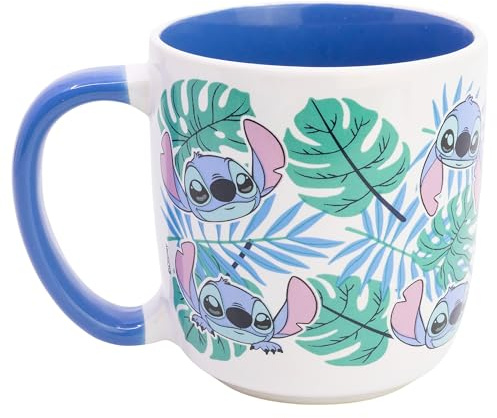 Stor Taza Elite de Cerámica Stitch 380 ml - Diseño Original con Personajes de Cine - Apta para Microondas y Lavavajillas