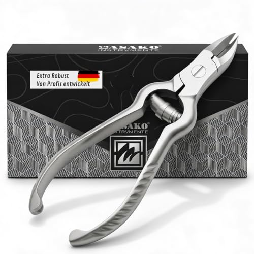 Masako Nagelzange für dicke Fußnägel Edelstahl 14 cm – Profi Fußnagelzange aus Edelstahl & rutschfestem Griff | extra scharf, rostfrei, langlebig – für harte Zehennägel, professionelle Qualität