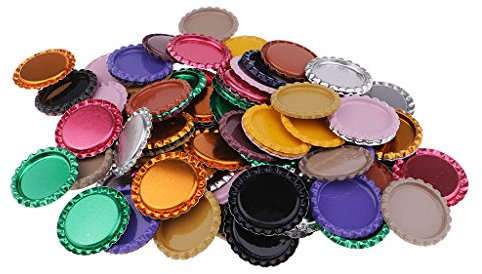 Baoblaze 100 Abgeflachte Kronkorken Kronkorken Cabochons Bottle Caps für und Kunst als DIY Anhänger Schlüsselanhänger Kühlschrankmagnet, Mehrfarben 2, 25 mm