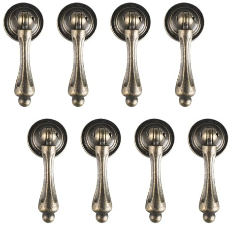 Paor Vintage Cabinet Knobs Drawer Handle Pull 8 Pack Decorative Bronze