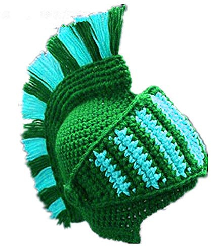 YEKEYI Barbarian Strickmütze mit langem Bart für Erwachsene, Wikinger, Kunsthaar, Perücke, Visier, gestrickte Wolle, lustige Totenkopfkappe