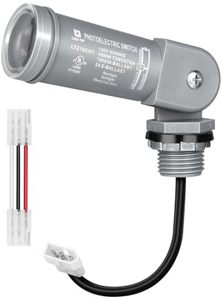 DEWENWILS 120VAC Dusk to Dawn Sensor, Light Sensor Switch, Swivel Mount, Photocell Light Control for Outdoor Low Voltage Transformer, 3 Pin Male to Male Connector Included, UL Listed