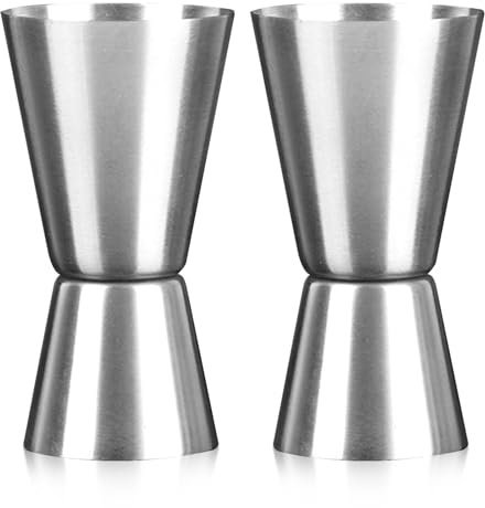 Stainless steel double-head measuring cup 1oz/2oz, Japanese-Style Silver Stainless Steel Cocktail Jigger, Wine measuring device, Cocktail layered measuring cup for restaurant, bar and family