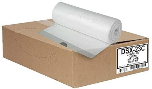Aluf Plastics - Bolsas de basura transparentes de 23 a 26 galones, 0.9 mil, con cordones, se adaptan a botes de basura Slim Jim, 28.5 x 39 pulgadas, paquete de 200 unidades, para el hogar, oficina,