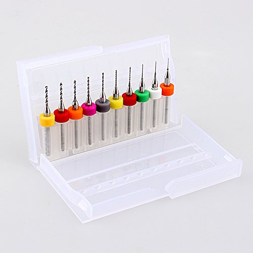 10 Stück Mini Handbohrmaschine , Micro Spiralbohrer Set PCB Leiterplatten Bohrer Hartmetall Gravur Bohrer
