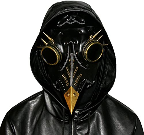 Halloween Maschera del Medico della Peste, Pelle Nero Naso Lungo Maschere Steampunk Costume per Ballo in Maschera Festa di Halloween Cosplay di Carnevale,Nero,13 * 5.9 * 8.3in