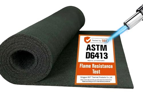 BSTFLEX 39 x 48 x 1/5 inches Carbon Fiber Welding Blanket Fireproof, Heat Resistant Fabric 3000°F High Temp Insulation Pad, Flame Retardant Protective Mat for Soldering Welding Brazing Plumbing