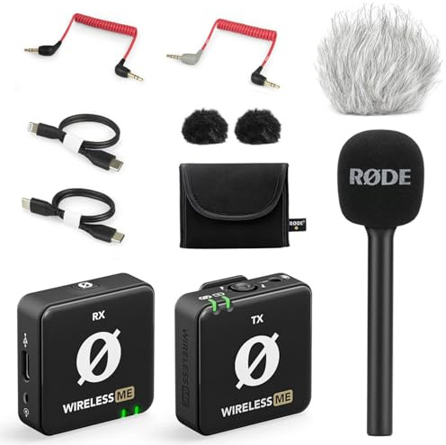 Rode Wireless ME Drahtlos Mikrofon-System + Interview GO Handadapter + keepdrum Windschutz