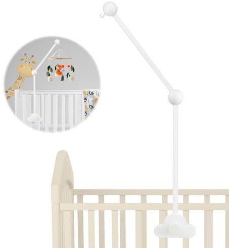 HIULLEN Baby Mobile Halterung Holz für Babybetten, 360°Drehbar Kinderbett Mobile Halterung Wickeltisch Wolken Design, DIY Baby Mobile Halter Gestell Stange für Aufhängung Windspiele Bettglocke