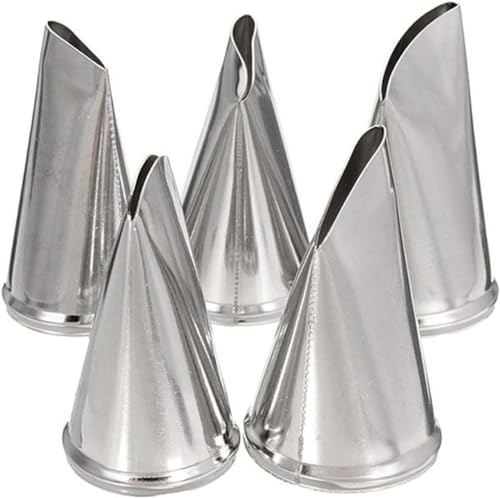 DPWOUM Spray Spots Set Russian Spots, 5 Pieces Stainless Steel DIY Craft Flower Rose Sugar Glaze Peaceful Nozzles Cream Petal Pastry Cake Decorating Tips Tools Accessories