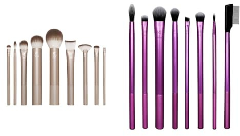 Real Techniques Au Naturale Make-up-Pinsel-Set & Everyday Eye Essentials Lidschatten-Pinsel-Set, 8-teilig No Color