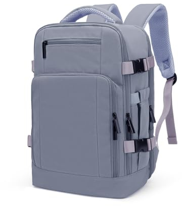 ZHXX Mochila Viaje Cabina Avion 40x30x20, Mochila Cabina para Ryanair, Bolsa de Viaje Ryanair 40x20x30 Es Impermeable, Equipaje de Mano con Puerto de Carga y Bolsillo Antirrobo Mujer (Azul)