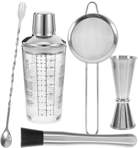 Cabilock Coctelera para Barman Coctelera De Vidrio Vaso Mezclador De Kit Completo De Herramientas Accesorios De Bar para Uso Doméstico