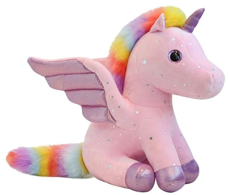 champracer Einhorn süßes Spielzeug glänzend Mehrfarbig Plüsch Einhorn Plüschtier Einhorn Plüschtier süßes SpielzeugEinhorn Plüschtier für Kinder (Rosa,28 cm)