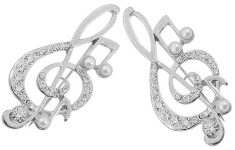 COLLBATH 2stücke Musiknote Brosche Für Damen Kreative Note Mit Kunstperlen Und Strass Stilvolle Anstecknadeln Für Kleidungsaccessoires Für