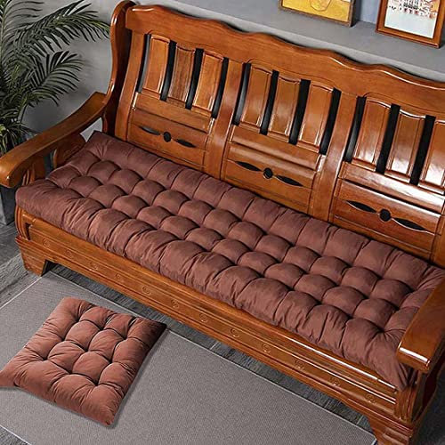 Dickes und warmes Bankkissen für 2- und 3-Sitzer-Gartenbank, 150 x 50 cm, Braun