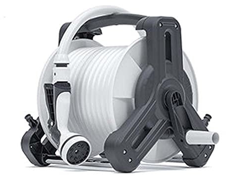 Heavy Duty Wall Mounted Hose Reel for Garden Irrigation Holds 131 Feet of 1/2 Inch Hose Ideal for Washing Cars Watering Flowers Lawn Care and Farm Use Includes 30 Meters Water Pipe
