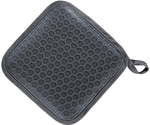 KÜCHENPROFI Topflappen Joy 2er-Set, Silikon, Schutz bis 250 °C | Ofenhandschuhe-Alternative, widerstandsfähiger Materialmix, 19,5×19,5 cm, praktische Aufhängelasche, 2er-Set