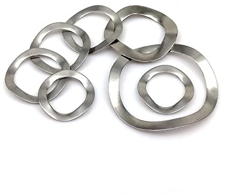 Arandelas elásticas onduladas, 50 unidades M3 M4 M5 M6 M8 M10 M12 M16 M19 M21 M25, acero inoxidable 304, arandela elástica de cresta tres ondas for ejes cojinetes(M3x6x0.3mm)