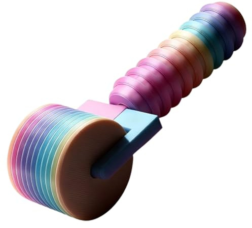 Rouleau de peinture diamant arc-en-ciel – Poignée ergonomique facile à prendre en main avec 10 faîtes, rouleau de presse anti-adhésif pour art diamant, broderie strass et loisirs créatifs (rose)