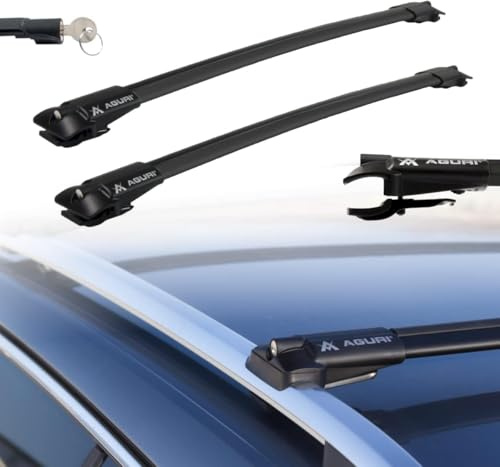 AGURI Prestige II Aluminium Dachträger für VW Tiguan 3 III ab 2023 offene Dachreling Schwarz