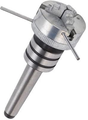 Oreilet Portabrocas de Torno de Madera, Autocentrado Ajustable de 3 Mordazas con Vástago de Eje MT2 para Mini Torno Herramientas de Carpintería Rango de Sujeción de 10 35 Mm