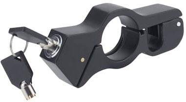 ANGGREK Verrou de Poignée de Moto et Verrou de Frein Antivol Robuste avec Verrou de Casque pour Moto Scooter Vélos et Vélo Tout Terrain Noir