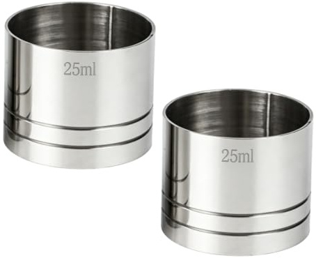 2PCS Spirit Measure, 25ml Cocktail Measure for Home Bars Bartending | Stainless Steel Material, Silver Design, Compact Size, Easy to Read